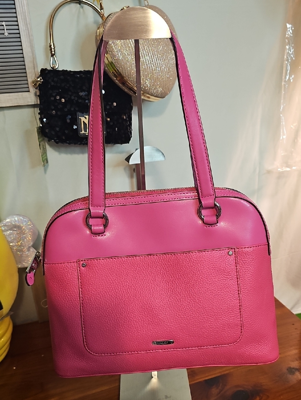 Lauren Ralph Lauren Hot Pink Leather Satchel